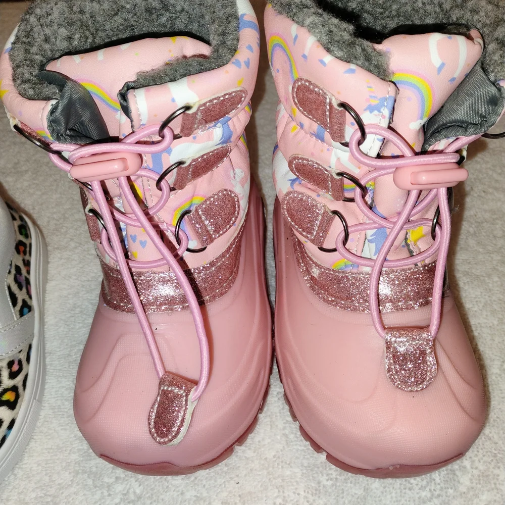 Cozy Pink Snow Boots and Multicolor Slip-On Shoes for Kids